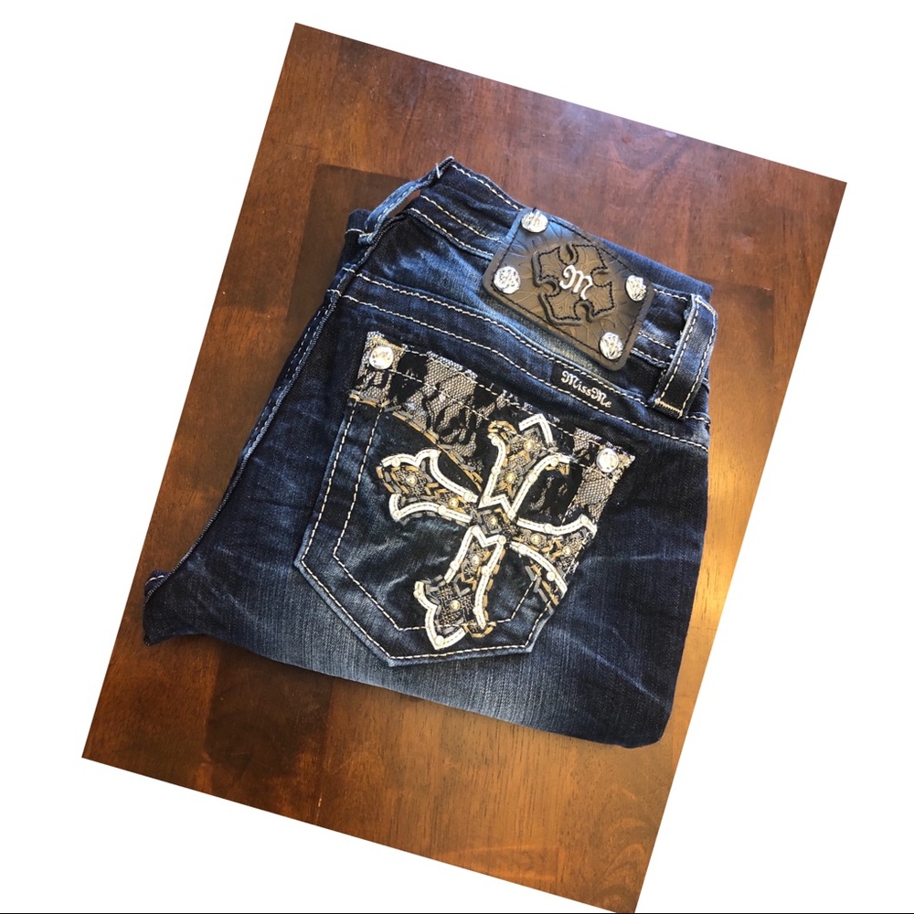 Miss Me Gothic Cross Bootcut Jean